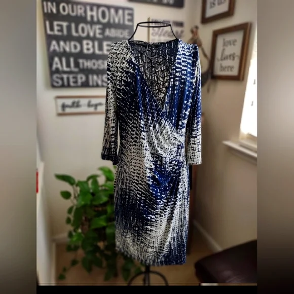 Mlle Gabrielle Dresses | Mlle Gabrielle Blue & White Dress | Color: Blue/White | Size: L | Nearlynewwear's Closet Mlle Gabrielle Dresses | Mlle Gabrielle Blue & White Dress | Color: Blue/White | Size: L | Nearlynewwear's Closet